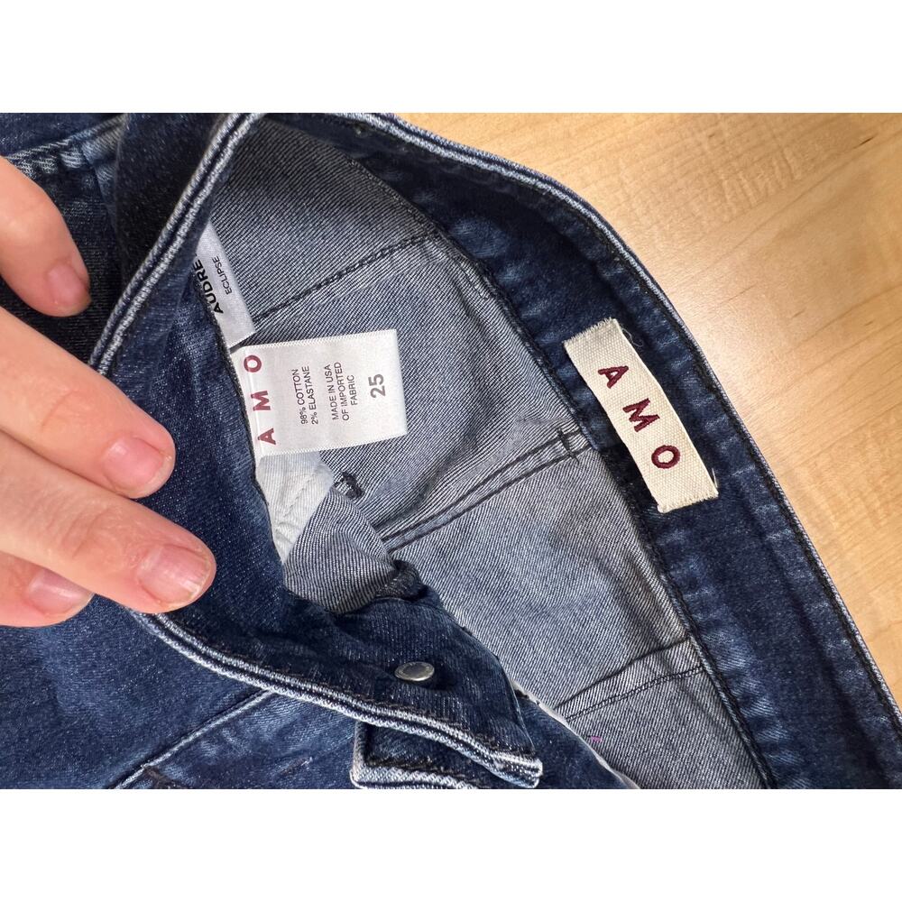 AMO Womans Audrey Eclipse High Rise Jeans in Shadow Play Straight Leg Size 25 - Picture 4 of 7